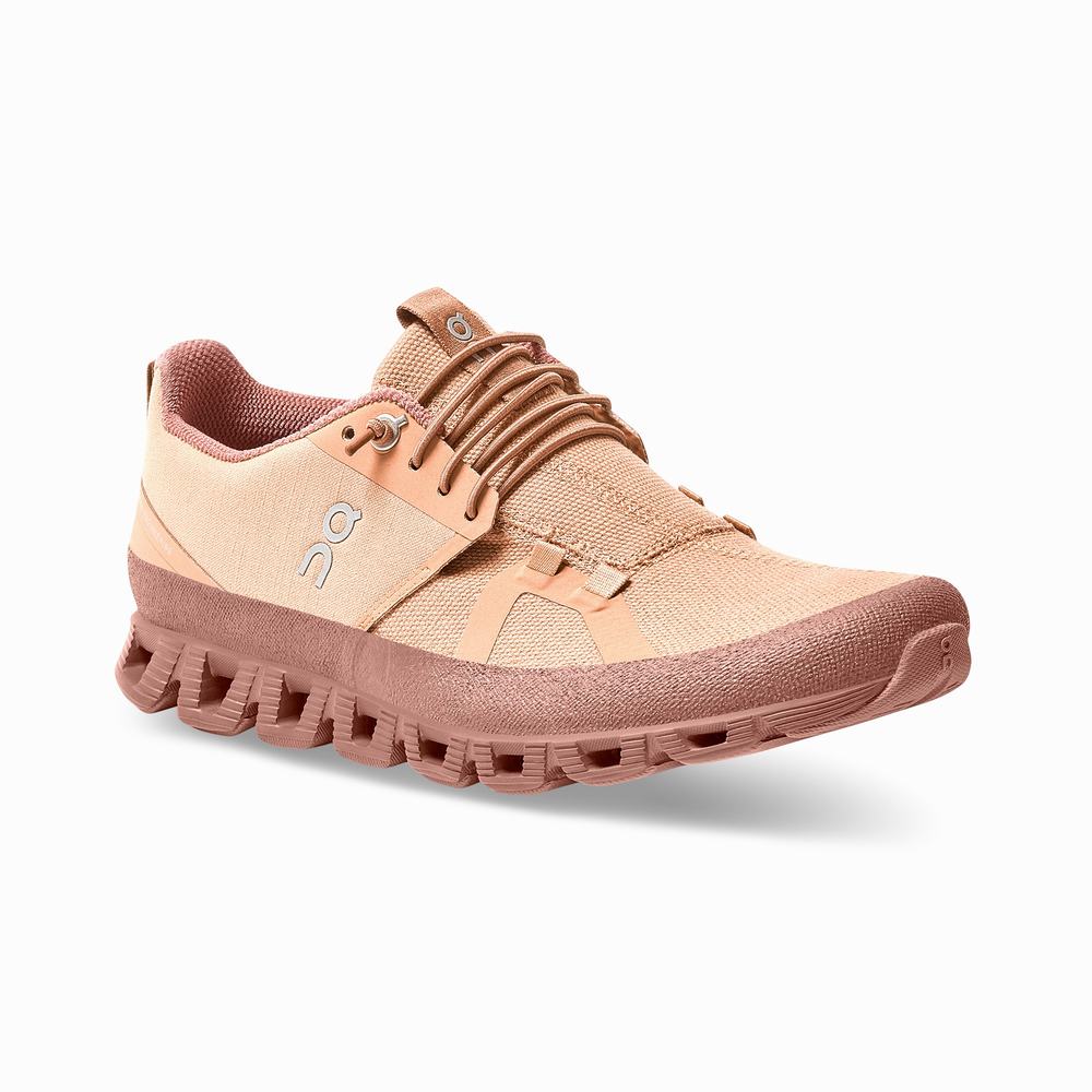 On Cloud Dip Road Hardloopschoenen Dames Bruin Roze | FTPA19574