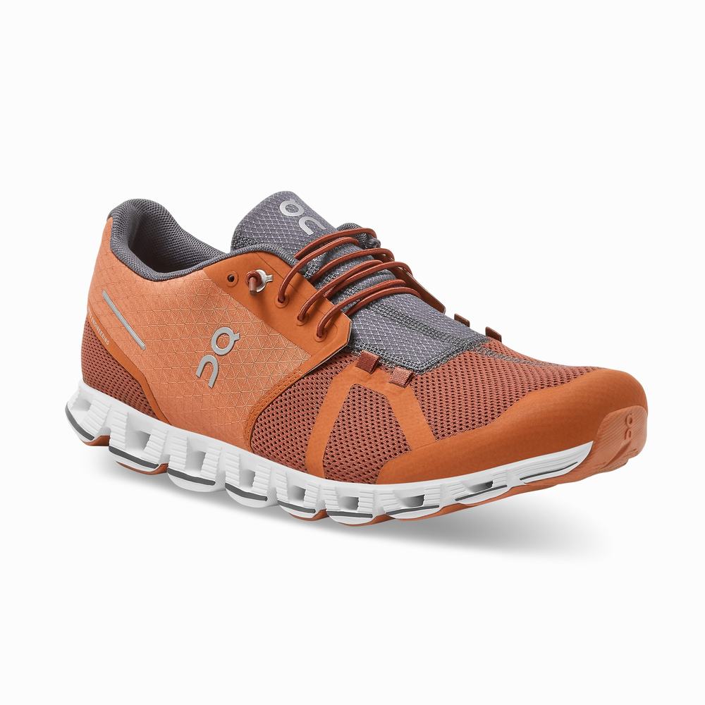 On Cloud Road Hardloopschoenen Heren Bruin Oranje | KZGO27043