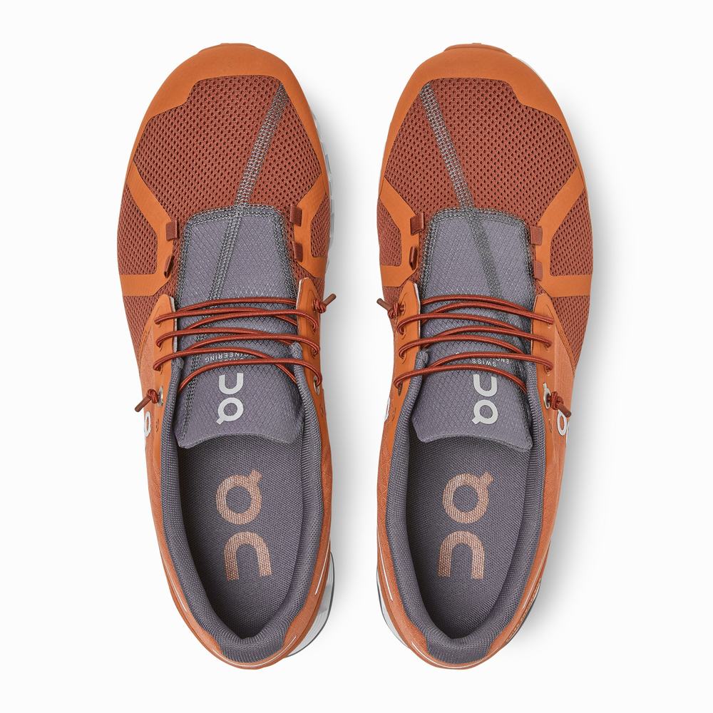 On Cloud Road Hardloopschoenen Heren Bruin Oranje | KZGO27043