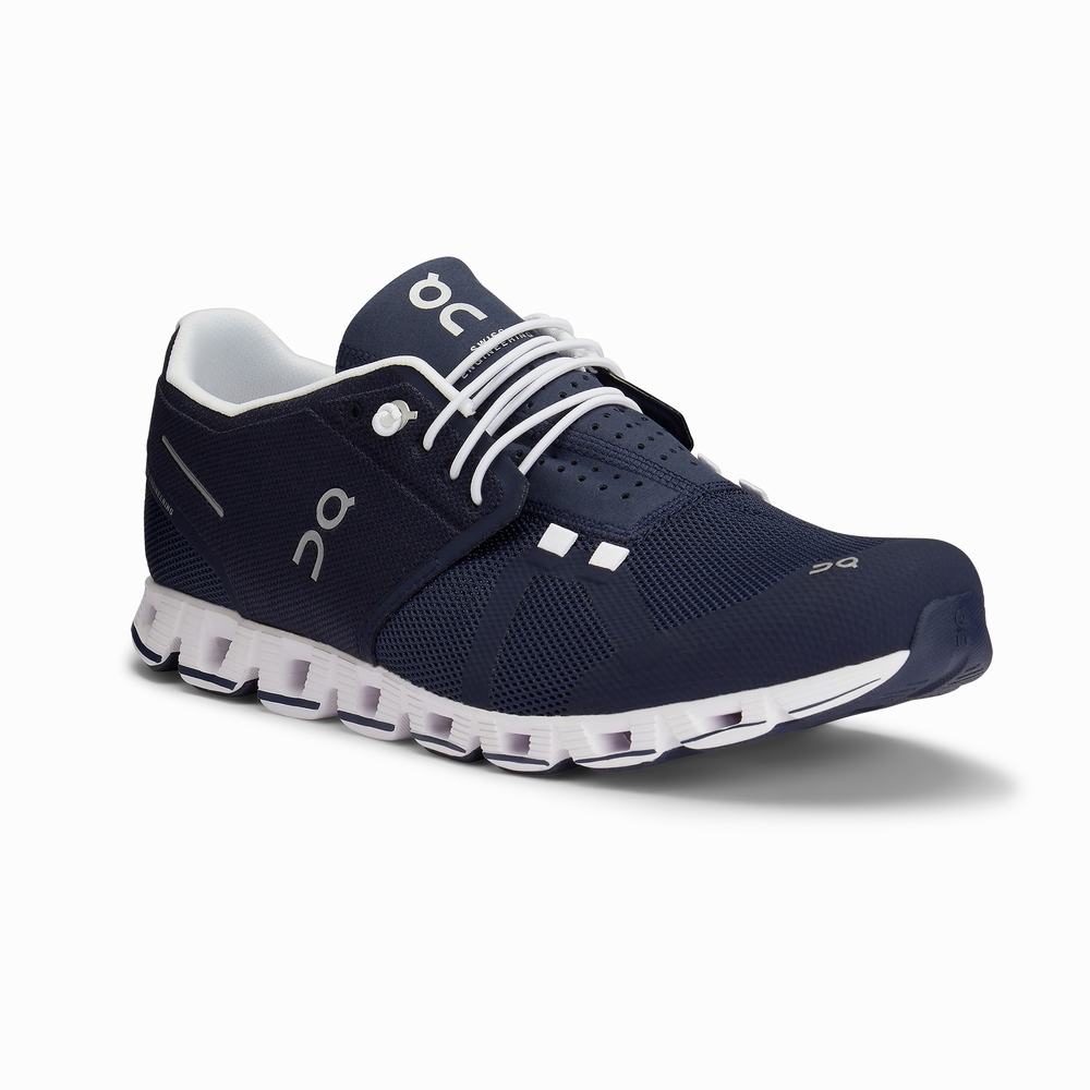 On Cloud Road Hardloopschoenen Heren Donkerblauw Wit | TVPE90623