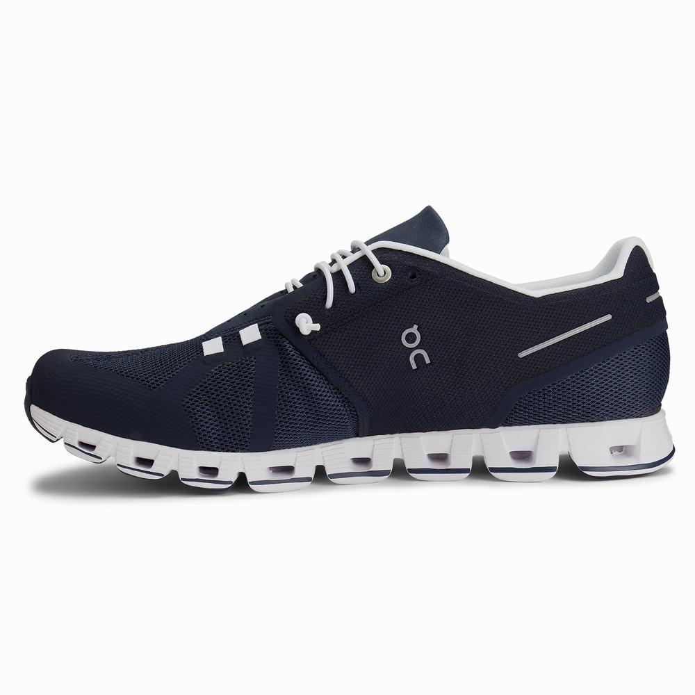 On Cloud Road Hardloopschoenen Heren Donkerblauw Wit | TVPE90623