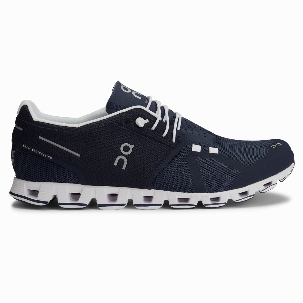 On Cloud Road Hardloopschoenen Heren Donkerblauw Wit | TVPE90623