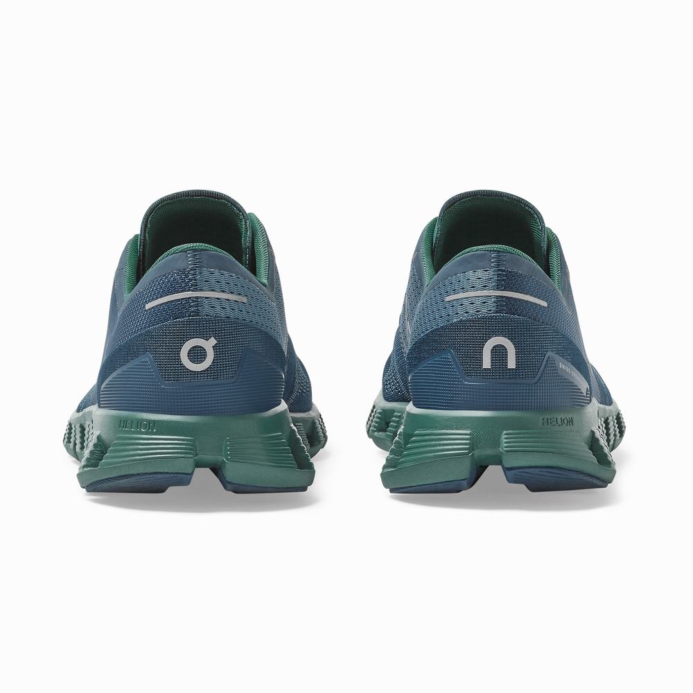 On Cloud X Trainingsschoenen Heren Groen Donkerblauw | WAGK75062