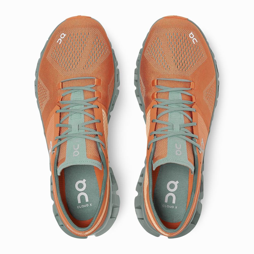 On Cloud X Trainingsschoenen Heren Oranje | NDQY06894