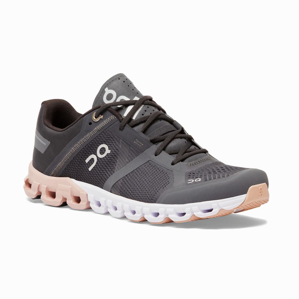 On Cloudflow Road Hardloopschoenen Dames Zwart Roze | DCSK97234