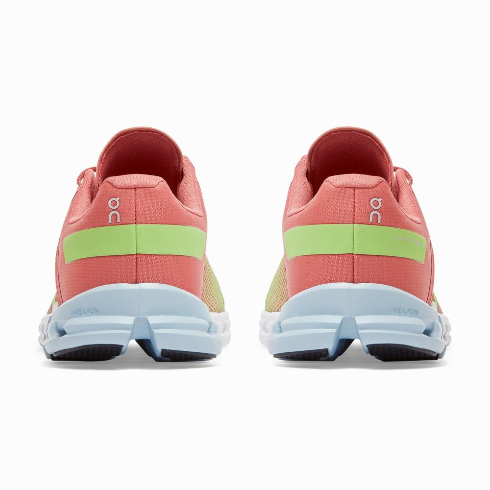 On Cloudflow Road Hardloopschoenen Dames Groen Roze | PFBY28706