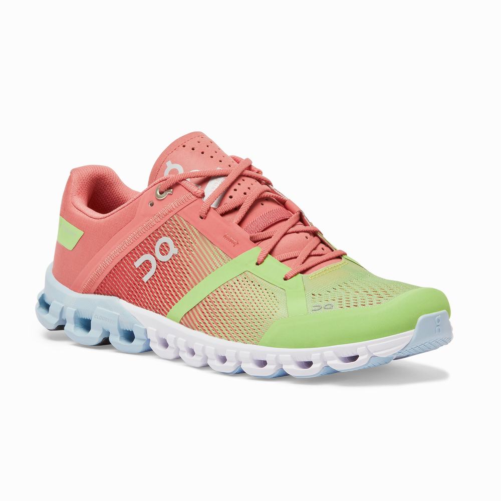 On Cloudflow Road Hardloopschoenen Dames Groen Roze | PFBY28706