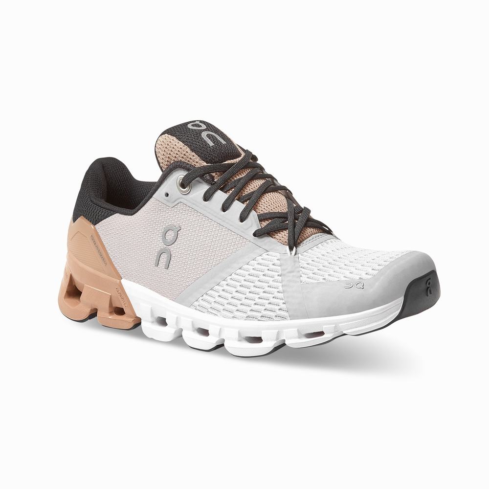 On Cloudflyer Road Hardloopschoenen Dames Wit Bruin Roze | CULG31926