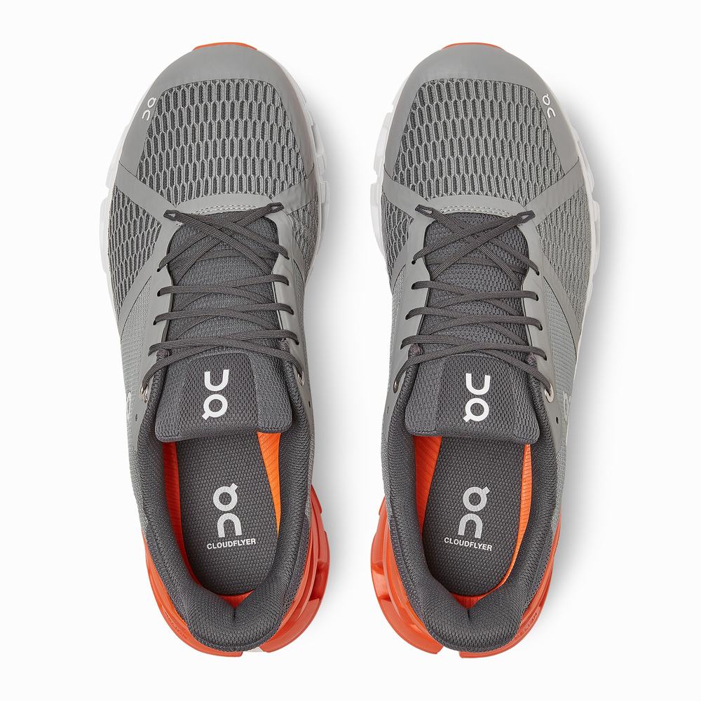 On Cloudflyer Road Hardloopschoenen Heren Grijs Oranje | SGXL85192