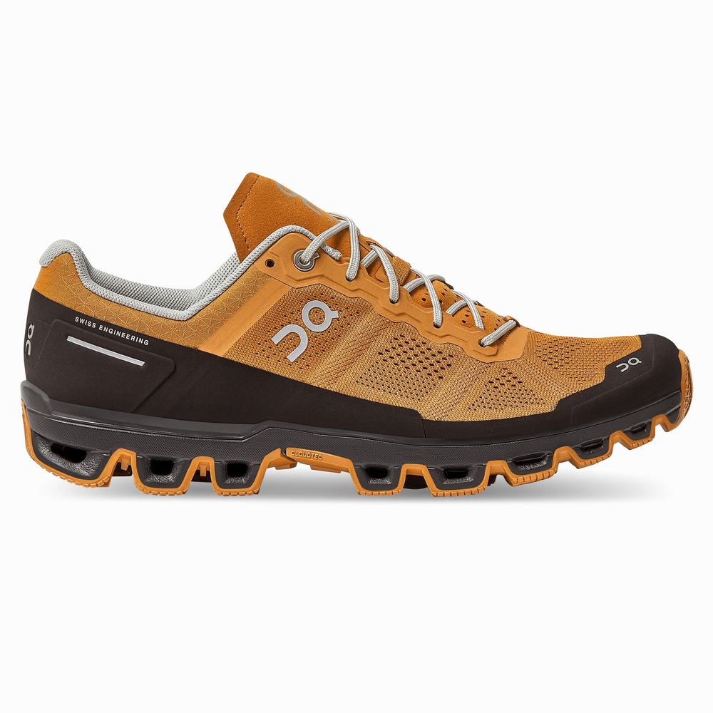 On Cloudventure Trailrunning Schoenen Heren Bruin Geel | ZHJO63479