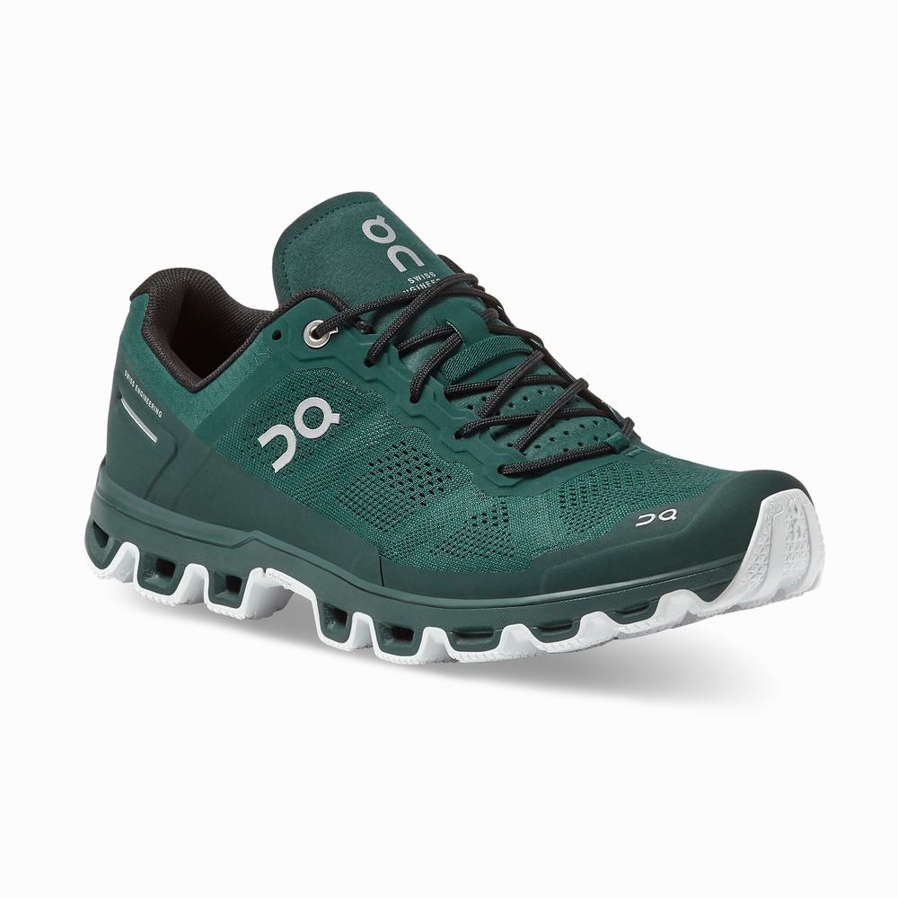 On Cloudventure Trailrunning Schoenen Heren Groen Wit | QHVS07956