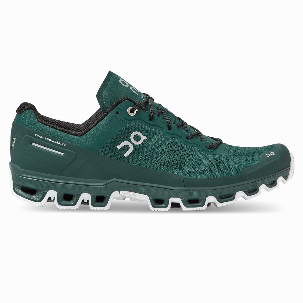 On Cloudventure Trailrunning Schoenen Heren Groen Wit | QHVS07956